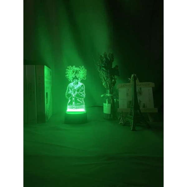 WJ Academia Toga Himiko Figur Gave Natlampe til Børns Soveværelse Dekoration Lys Sengesidebord 3D Lampe USB 3D Illusionslampe My Hero Academia-B
