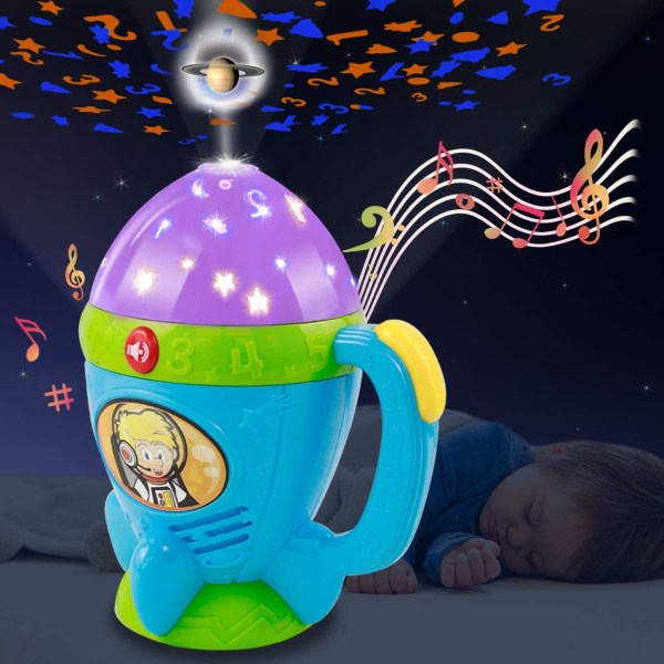 Night Light Stars Projector Flashlights Toys for Kids Flashlights for Toddlers 2-4 Years Space Projector for Kids with Music Toddler Flashlight  Gift
