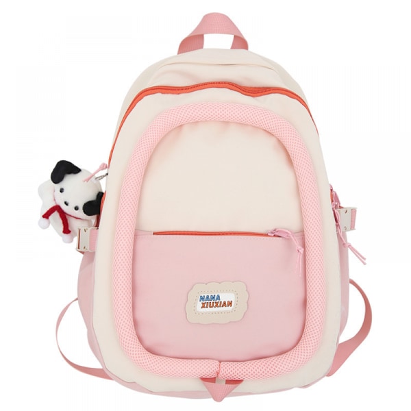 Söt estetisk ryggsäck för flickor, väska för gymnasiet, inbrottssäker Kawaii-laptopväska, skolväska för universitetet, fritidsväska för gymnasiestudenter (rosa)