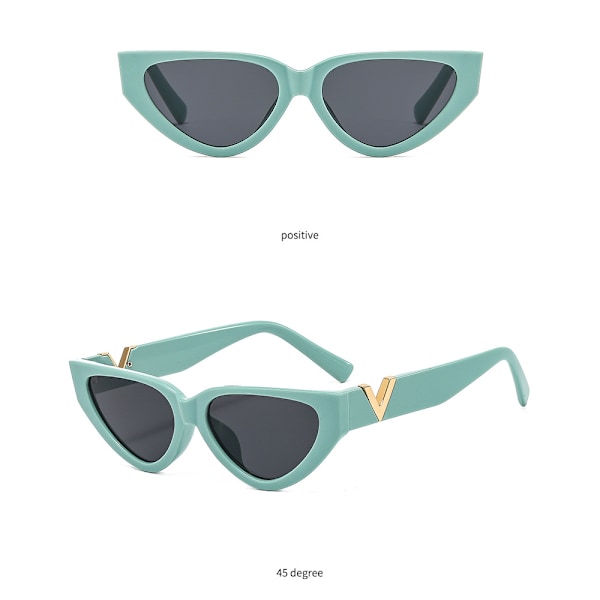 Polariserte Cat Eye Solbriller for Kvinner, Retro Smal Spiss Cateye Dame Solbriller
