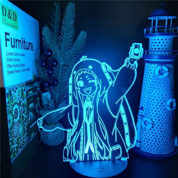WJ 3D Led Illusion Lamp 3D Anime Nattljus Runa YOMOZUKI Manga Lampara Ljus Ljus Visuell Leksak Present Illuminator Lampa Belysning 7-Färg Touch PXJD