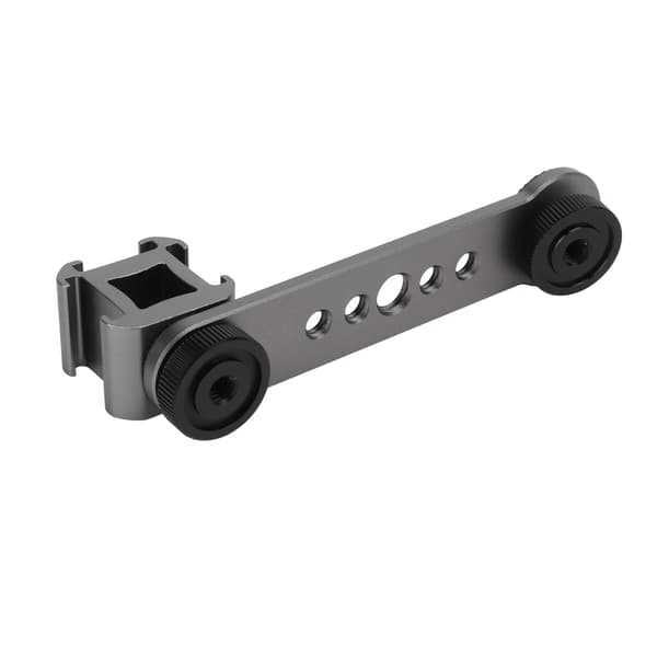 Triple Cold Shoe Extension Bracket Aluminiumlegering Mikrofonstativ Monteringsadapter til Stativ Monopod Stabilisator Mørkegrå