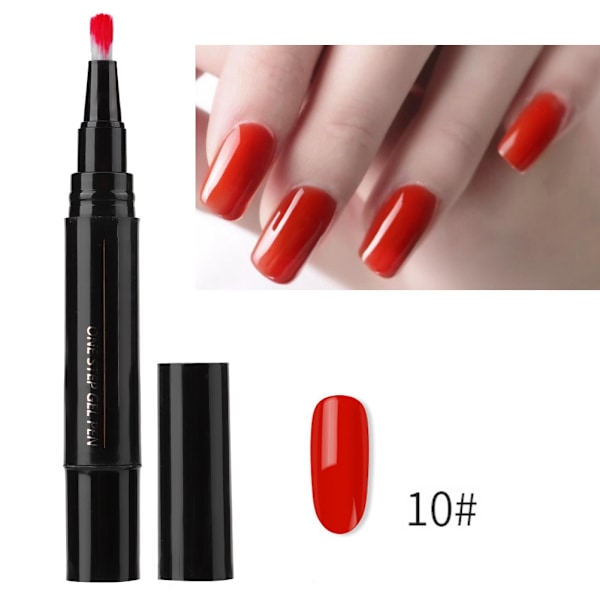 3 i 1 Gelpenna för nagelkonst, gellack, nagellackspenna, pensel #10