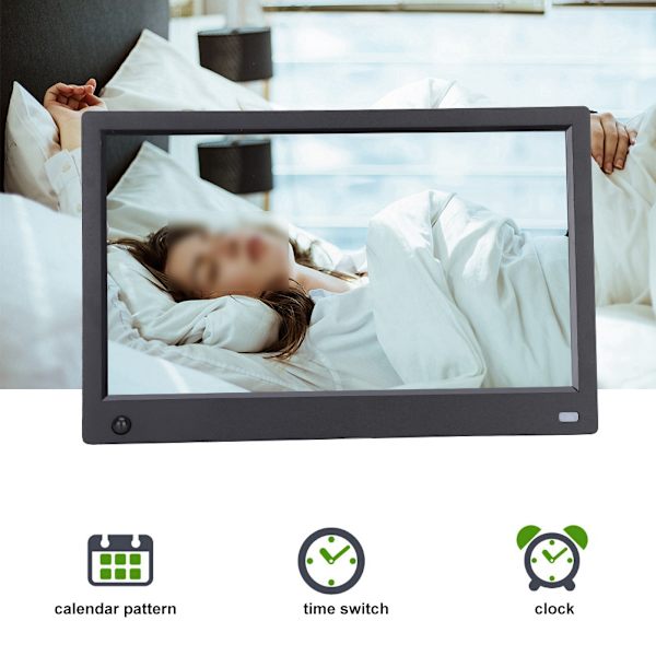 11,6\" HD Multifunktionell Digital Fotoram Albumspelare Rörelsesensor -240V (svart,)