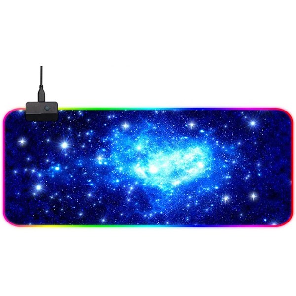 RGB Gaming Mouse Pad, 14 Grupper Belysningstil LED Lysende Musemåtte, Strømafbrydelse Hukommelsesfunktion, Skridsikker Gummibase og Vandtæt