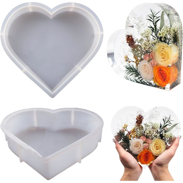 Resin Silicone Molds Large Heart Hexagon Resin Molds Deep Epoxy Resin Mold for Flowers Preservation Resin Art Resin Casting DIY