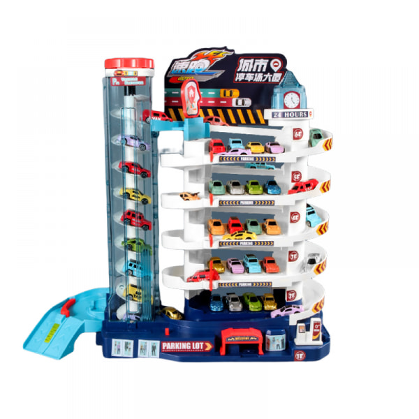 Race Rail Road Tracks Car Adventure Toy - City Parking Freewheeling Educational Puzzle Playset med leketøybil