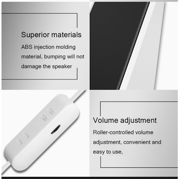 USB-anslutna datorhögtalare 1 par PC Elevation Angle Horns för bärbar dator stationär bokhyllehögtalare kraftfull vit ljudförstärkare