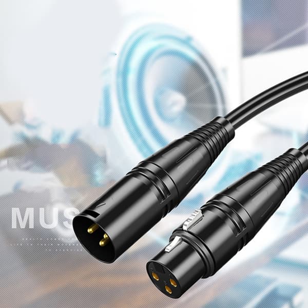 Han til hun lydkabel sort 6 meter PVC kappe fast forbindelse XLR mikrofonkabel til musikinstrument
