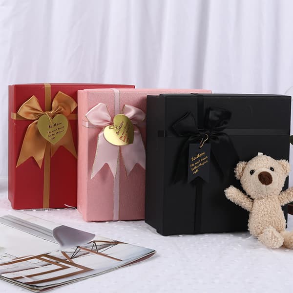 Presentförpackningar med lock, 7,8x7,8x3,5 tum presentask, presentförpackningar med band, tärnförslag låda för bröllop