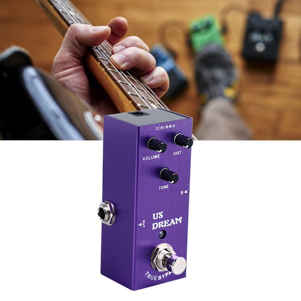 Gitarrdistorsionseffekt Metallskal Flera toner Elektrisk gitarr Effektpedal Vredjustering AN‑03 Lila