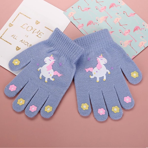 Barnhandskar Vinterstickade handskar Stretchy Full Fingers Handskar Vante för pojkar och flickor