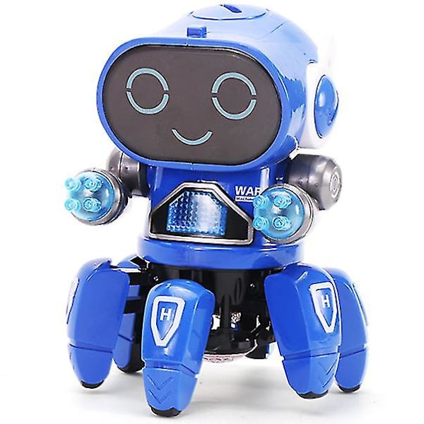Sexklorig elektrisk dansande liten robotljus popmusik barn pojke flicka robot intelligent leksak