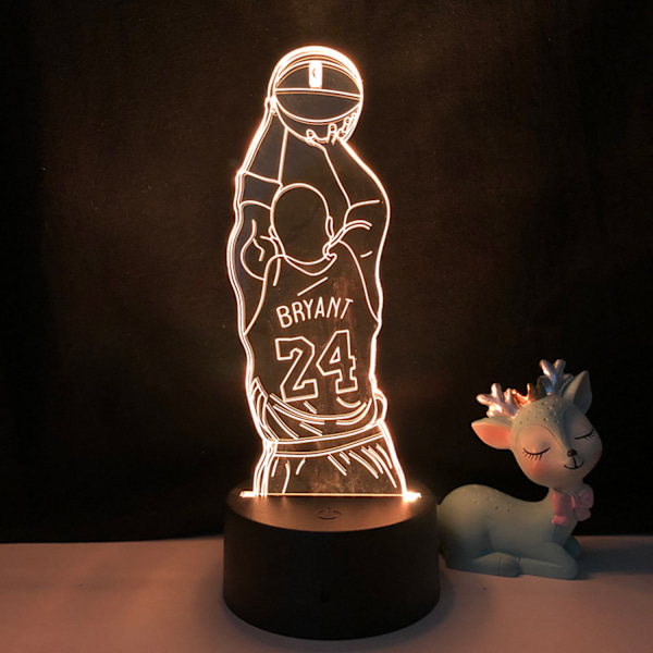 Qinwei Basketball Player Night Light  3D Illusion LED  Lampe med fjernkontroll Beste bursdagsgave for sportsentusiaster --- A3（Svart sete）