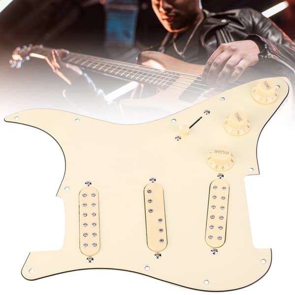 SSS29 Beige Plast Elektrisk Gitarr Laddad Pickguard Pickup Laddning Pick Guards Set