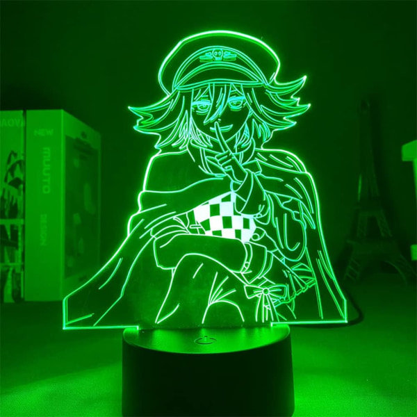 Anime LED-lampe natlys Kokichi Oma 3D-lampe til børneværelsesindretning belysningsillusionslys børnefødselsdag julegave sengefarvet Lampara Bulletstorm A