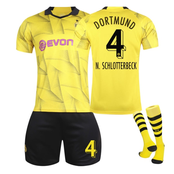 Dortmund Special Edition Barn- och Vuxen Fotbollströjeset med Strumpor 23/24 Säsong 4 N.SCHLOTTERBEDK L