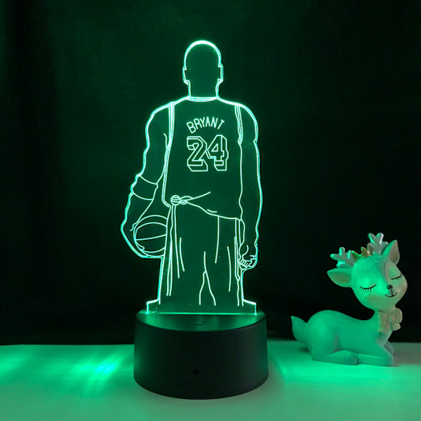 Qinwei Basketball Player Natlampe 3D Illusion LED Lampe med Fjernbetjening Bedste Fødselsdag for Sports Elsker --- A1（Sort Sæde）
