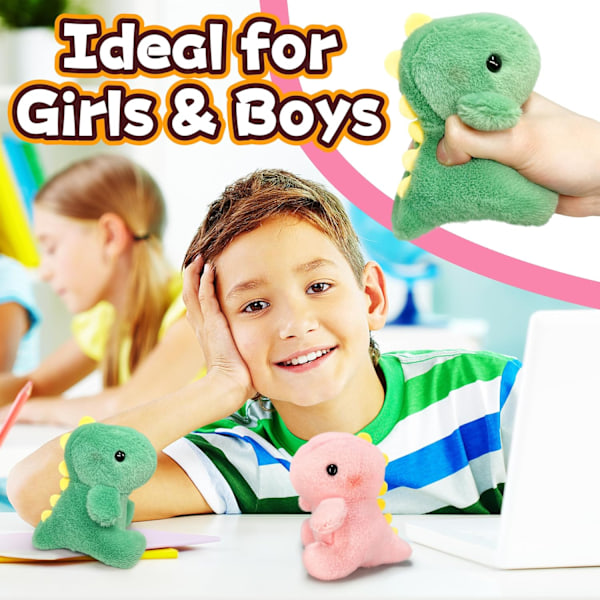 Dinosaur Plysjdyr for Jenter og Gutter, Super Søt Fet Dinosaur Plysj Leke Nøkkelring, Myk Koselig Mini Dino Plysj Leke, Liten St Green