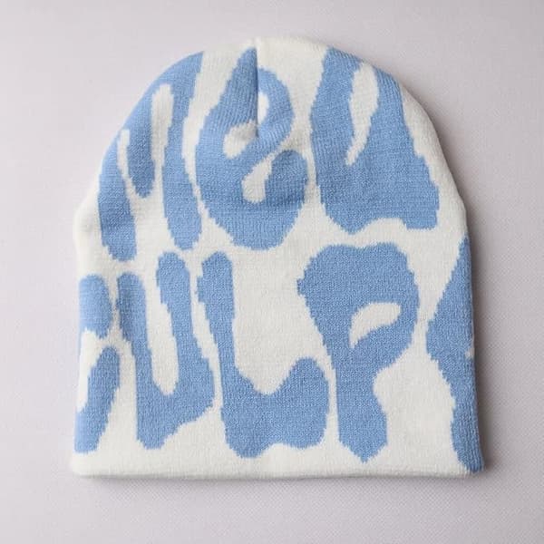 Dame Beanie Bonnet Y2k Beanies Damehue Hat Vinter til Dame Hatte Tilbehør blue white