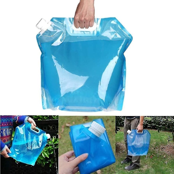 5l hopfällbar vattenbehållare, bärbar hopfällbar plastvattenpåse för camping (4 st)
