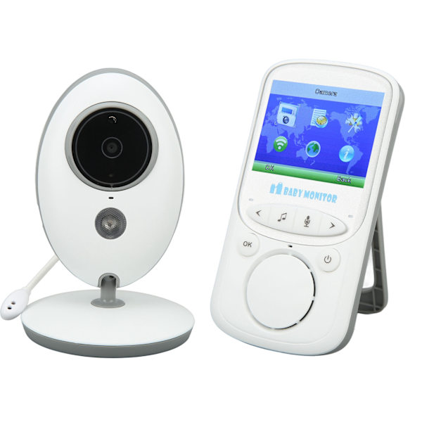 Trådlös babymonitor 2,4 tum fjärrvideo dubbelriktad intercom babykamera monitor för hem 100‑240V EU-kontakt
