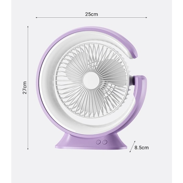 Lille Bordventilator & Natlampe 2 I 1, Ventilator USB Drevet Bærbar Ventilator 3 Hastigheder med 3 Farve LED Natlampe, Stærk Luftstrøm Mini Ventilator Rot Green