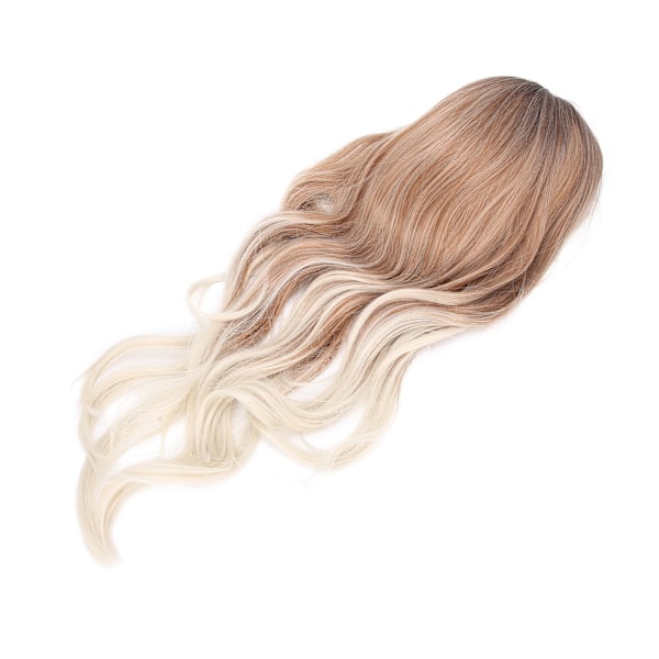 Kvinnor Lång Blond Lockig Gradient Peruk Värmebeständig Syntetisk Peruk för Fest Cosplay