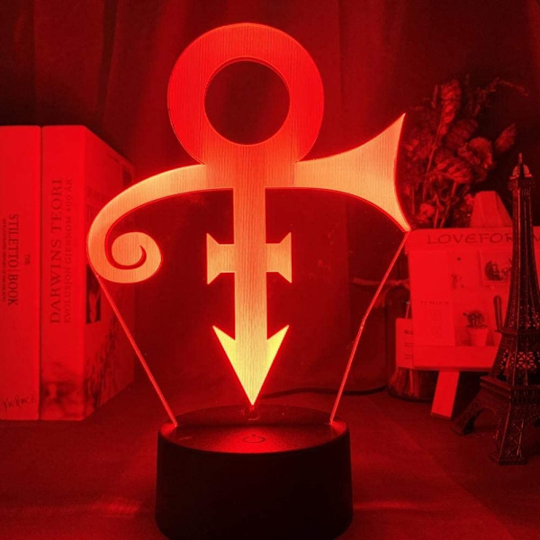 3D nattlys LED akryl LED nattlys Prins symbol logo nattlys for kontor rom dekorasjon sensor fargeendring bord USB