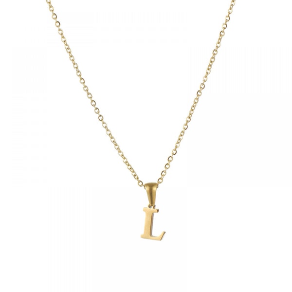 Women's initial necklace, 18K Gold Plated Name Necklace, Letter Pendant Chain 17.71"