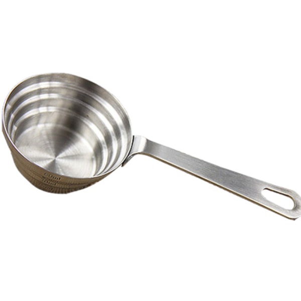 Rostfritt stål mätkopp med handtag, graderad 15/30/45/60ml rostfritt stål mätkopp, dedikerad till kök bakning mätning