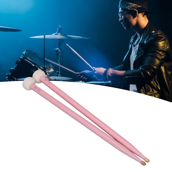 2 kpl Rummun Vasarat Huopa Päällä Puinen Kahva Ei Liuku Instrumentti Tarvike Sarja Kit Soittoa Varten Vaaleanpunainen