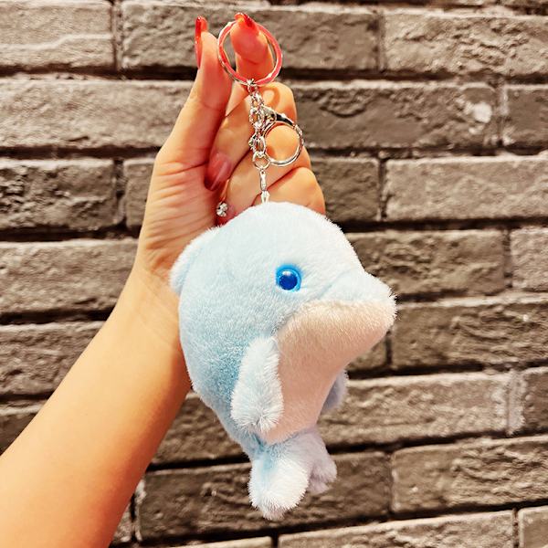 Söpö pieni nukke, pari laukku riipus, pehmolelu nukke avaimenperä, nukke riipus Plush minimalist dolphin - blue