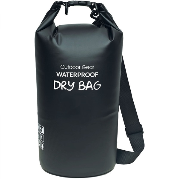 Black 20L capacity Mountaineering Outdoor Waterproof Bucket Bag Beach Bag Swimming Bag Diving Material Beach Bag Mountaineering Bag Dry bag