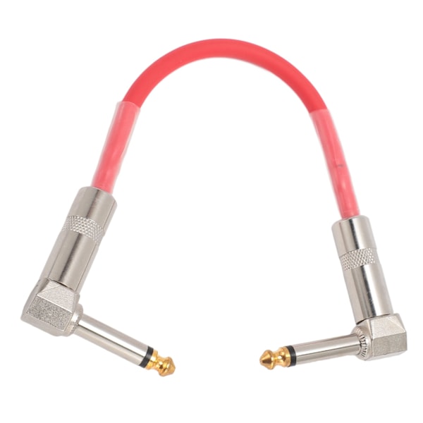 6 stk gitarpatchkabel 6 tommer 6,35 mm rettvinklet lydkabel for effektpedal mikser forsterker elektriske gitarer basser rød