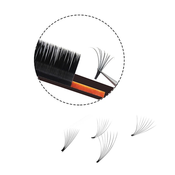 D Curl Planting False Lashes Black Grafting Eyelashes för daglig smink Cosplay Performance 0,05 D 14mm / 0,55in