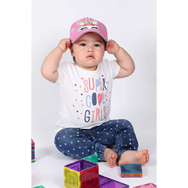 Designer flicka broderi basebollhatt bomull småbarn boll keps med 3D-design åldrar 2-12 en storlek justerbart spänne