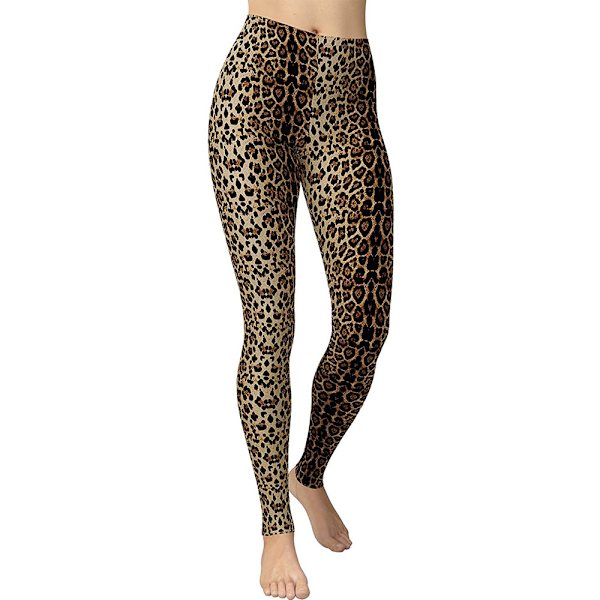 Mjuka, hög midja, printed skinny stretch yogabyxor för kvinnor (print 4)