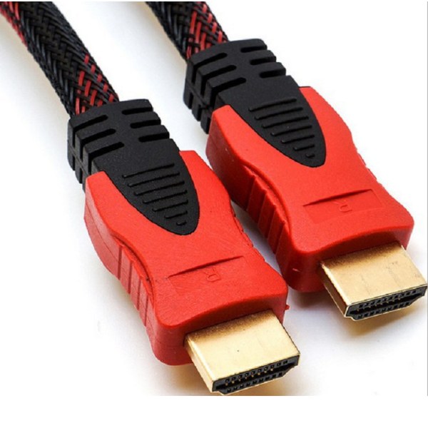 1,5 m dubbel nätverkskabel med dubbel ring lämplig för HDMI till HDMI högupplöst kabel stöder 1080 vävd nät guldplätering，4pack