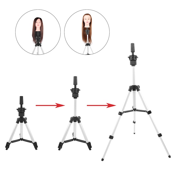 Tripod Perukhuvud Formhållare Stativfäste Aluminiumlegering Falskt Huvud Form StativSilver