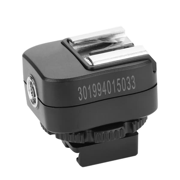 Mini plastik hot shoe adapter konverter 3.5 PC Sync Socket Flash kamera tilbehør (TF-325)