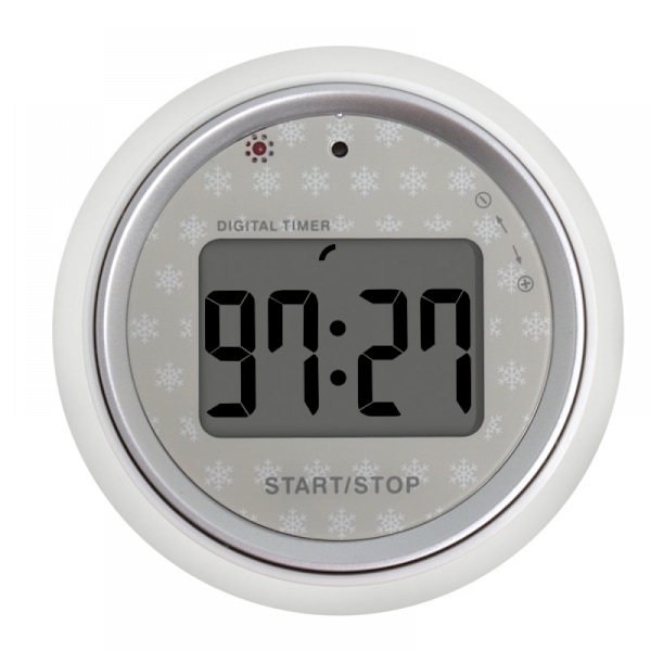Kökets matlagningstimer, digital vredtimer, kökstimer som kan magnetiskt absorbera alla metallytor. (Vit)