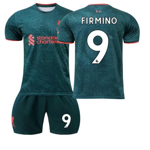 2023 Liverpool borte grønn fotballdraktsett - nr. 9 FIRMINO#S No.9 FIRMINO #S