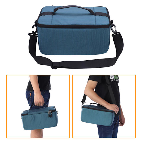 Fordable Protective Insert Partition Handle Camera Lens Bag Case Pouch (Blå)