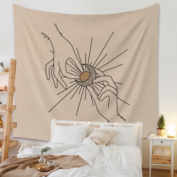 Wekity-seinävaate Esteettinen Taide Koti Tausta Kangas Sisustus Lahja Mandala Bohemia Seinävaate Sopii Olohuoneen Makuuhuoneen Sisustukseen (5, 51 x 59 tuumaa)