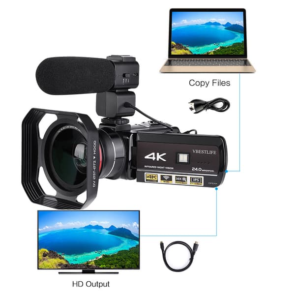 VBESTLIFE AC3-IPS 4K WiFi 3.1” Touch Screen Digital Video Camera