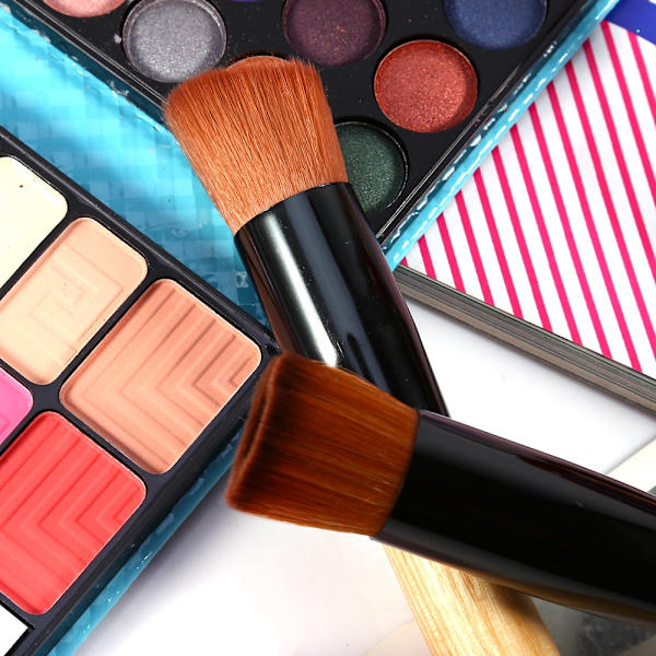 Kosmetiska borstar set tandborste smink rouge foundation borste & puderpuff & canvas väska