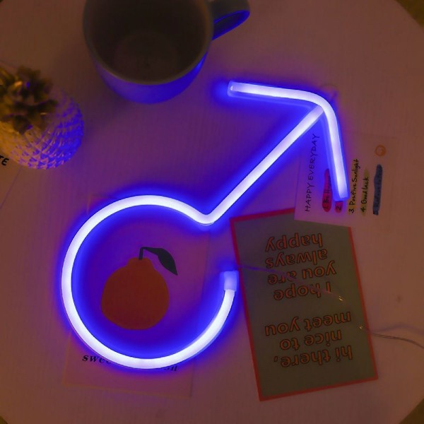 Neon skylt Neon skyltar för väggdekor Dekoration Led skyltar för estetisk rumsdekor USB/batteridriven Neon（Blå）