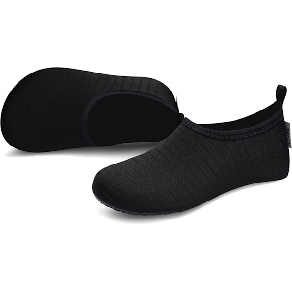 AVEKI Vandsportssko Barfodet Hurtigtørrende Aqua Yogasokker Slip-on til Mænd Kvinder, Sort, Størrelse: 44-45
