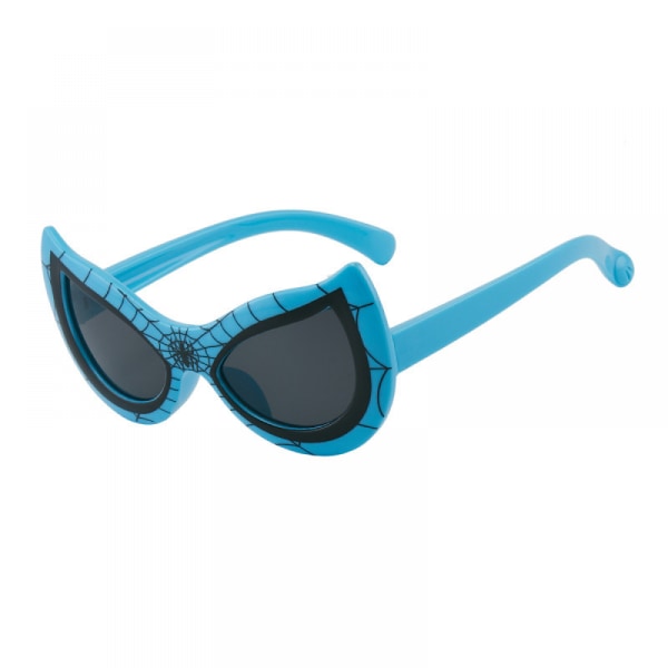 （ljusblå båge）Barnssolglasögon UV-skydd liten pojke personlighet solglasögon Spiderman pojkar och flickor mode tecknade solskyddsglasögon